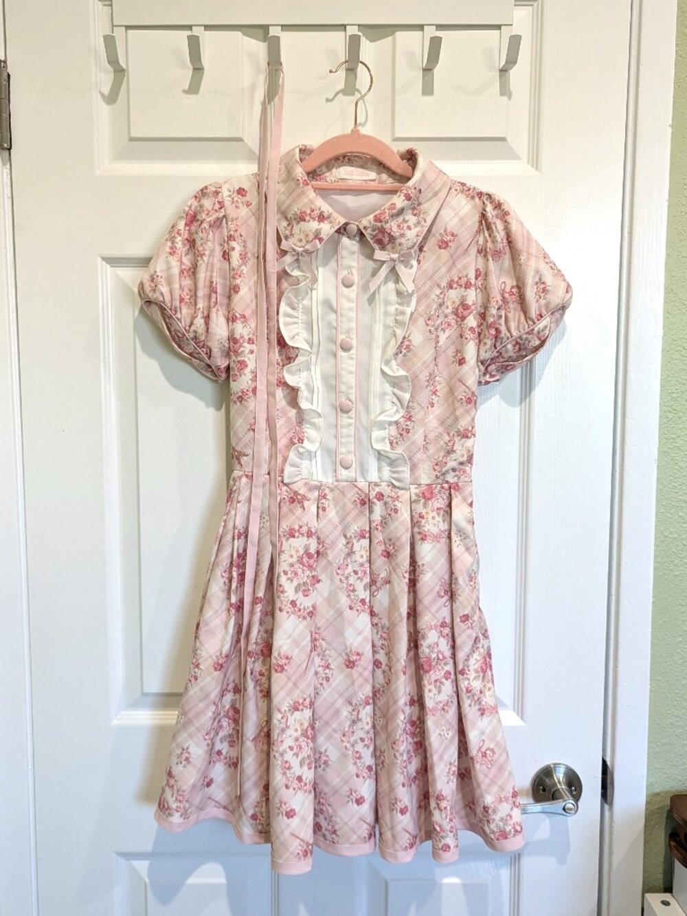 Liz Lisa Pink Floral Puff Sleeve Dress